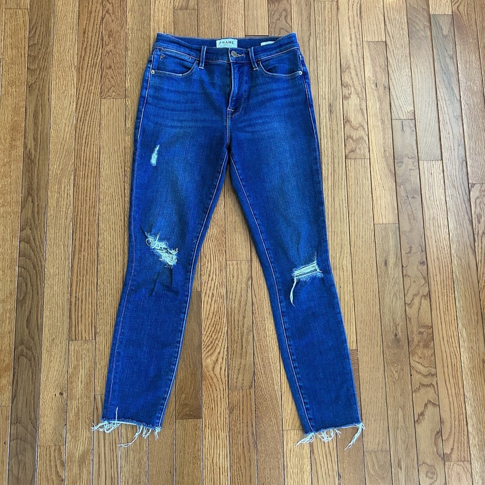 Frame Womens Jeans Size 28 Med Washed Blue‎ Le High Skinny